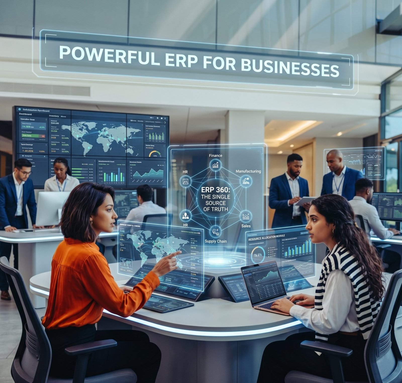 ERP Software Solutions India with Custom ERP Software Development for connecting accounting, sales, manufacturing, HR, and operations into one efficient business platform.